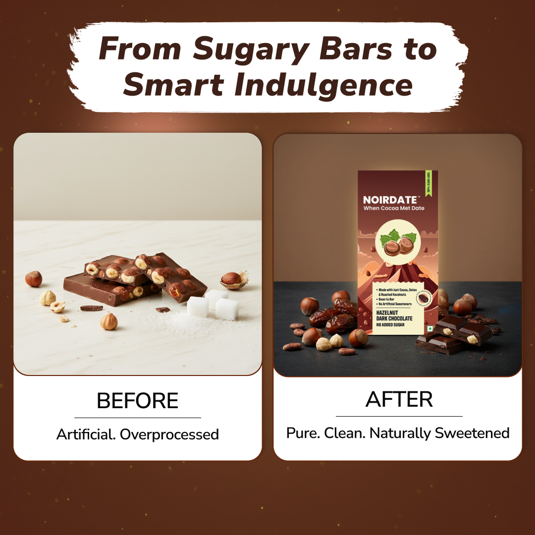 NoirDate Roasted Hazelnut Dark Chocolate 75g