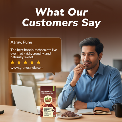 NoirDate Roasted Hazelnut Dark Chocolate 75g