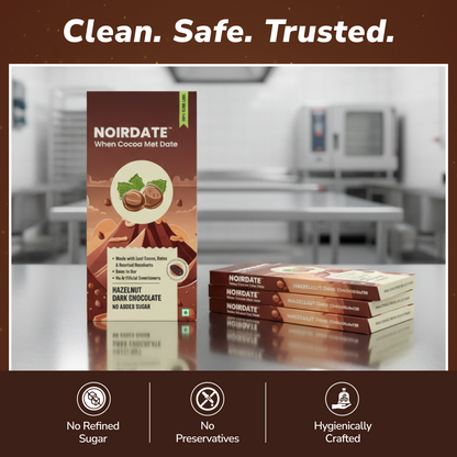 NoirDate Roasted Hazelnut Dark Chocolate 75g