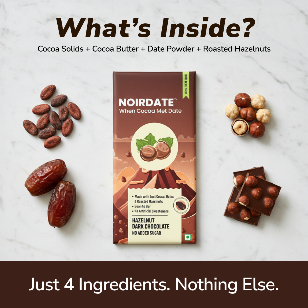 NoirDate Roasted Hazelnut Dark Chocolate 75g
