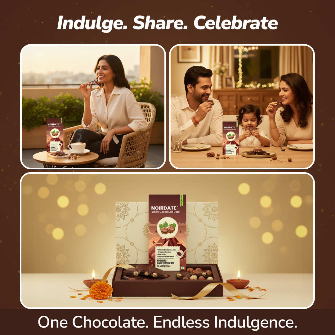 NoirDate Roasted Hazelnut Dark Chocolate 75g