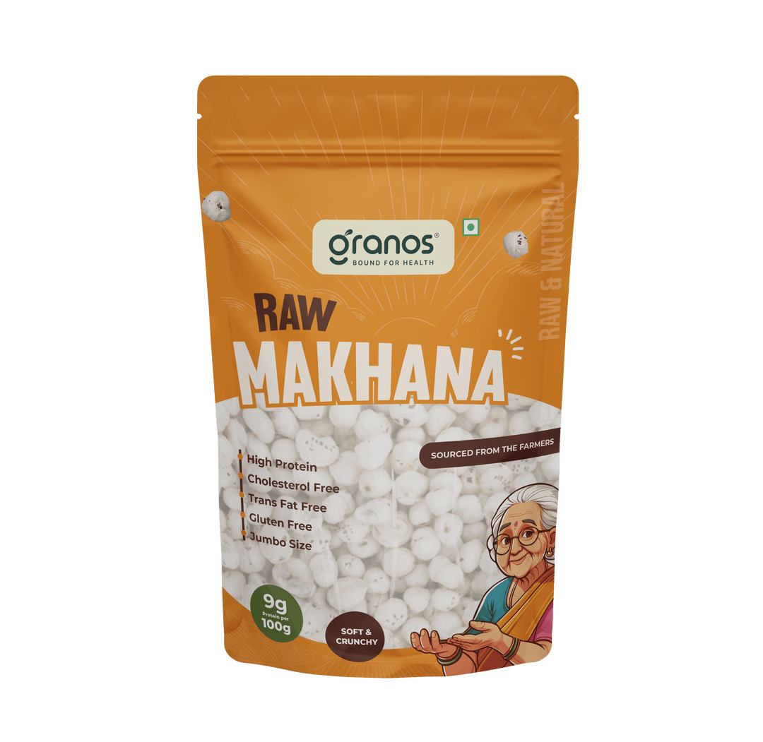 Granos Raw Makhana 100g | Jumbo Size & Rich in Protein