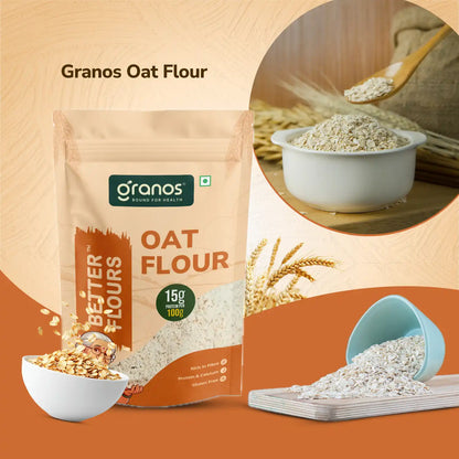 Granos Oat Flour 1kg | High Fibre & Protein, Ideal for Weight Loss & Baking