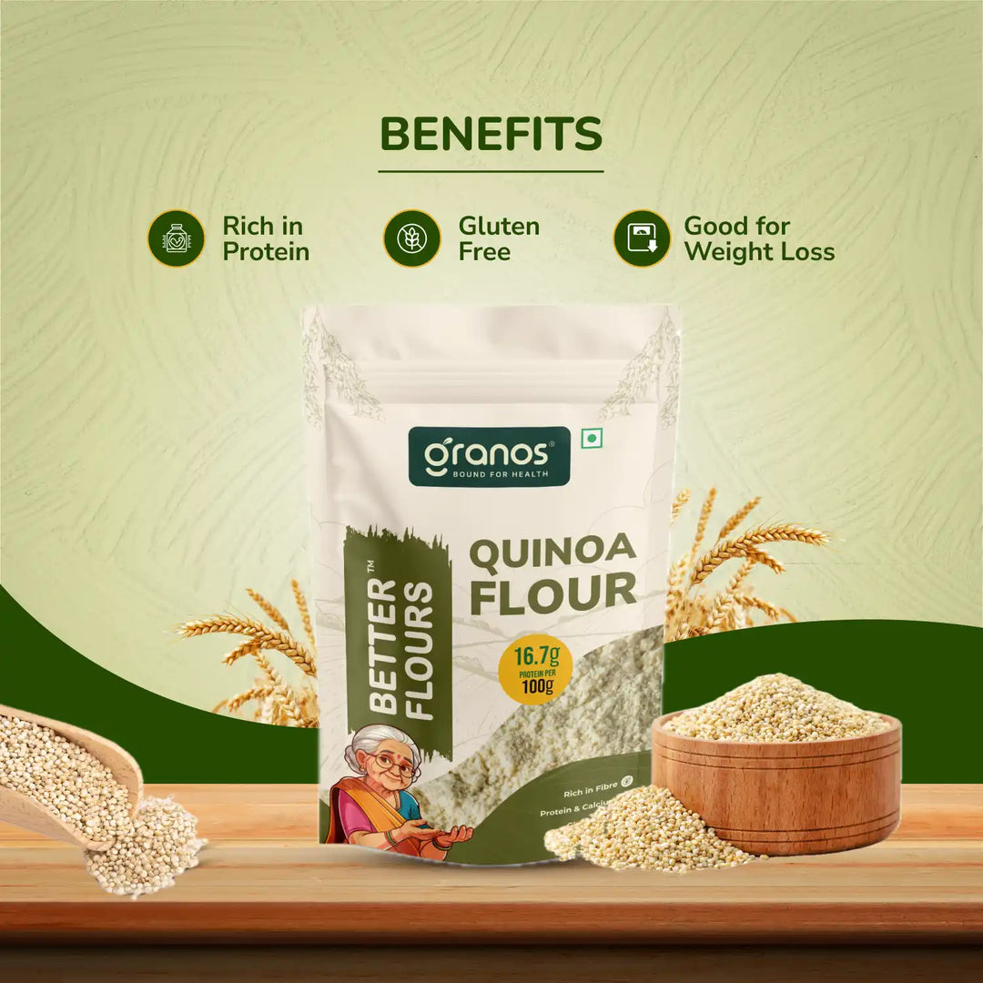 Granos Quinoa Flour 1 kg | High Protein & Fiber | Superfood for Weight Loss & Gut Health