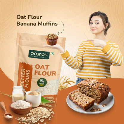 Granos Oat Flour 1kg | High Fibre & Protein, Ideal for Weight Loss & Baking
