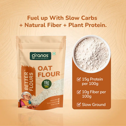Granos Oat Flour 1kg | High Fibre & Protein, Ideal for Weight Loss & Baking