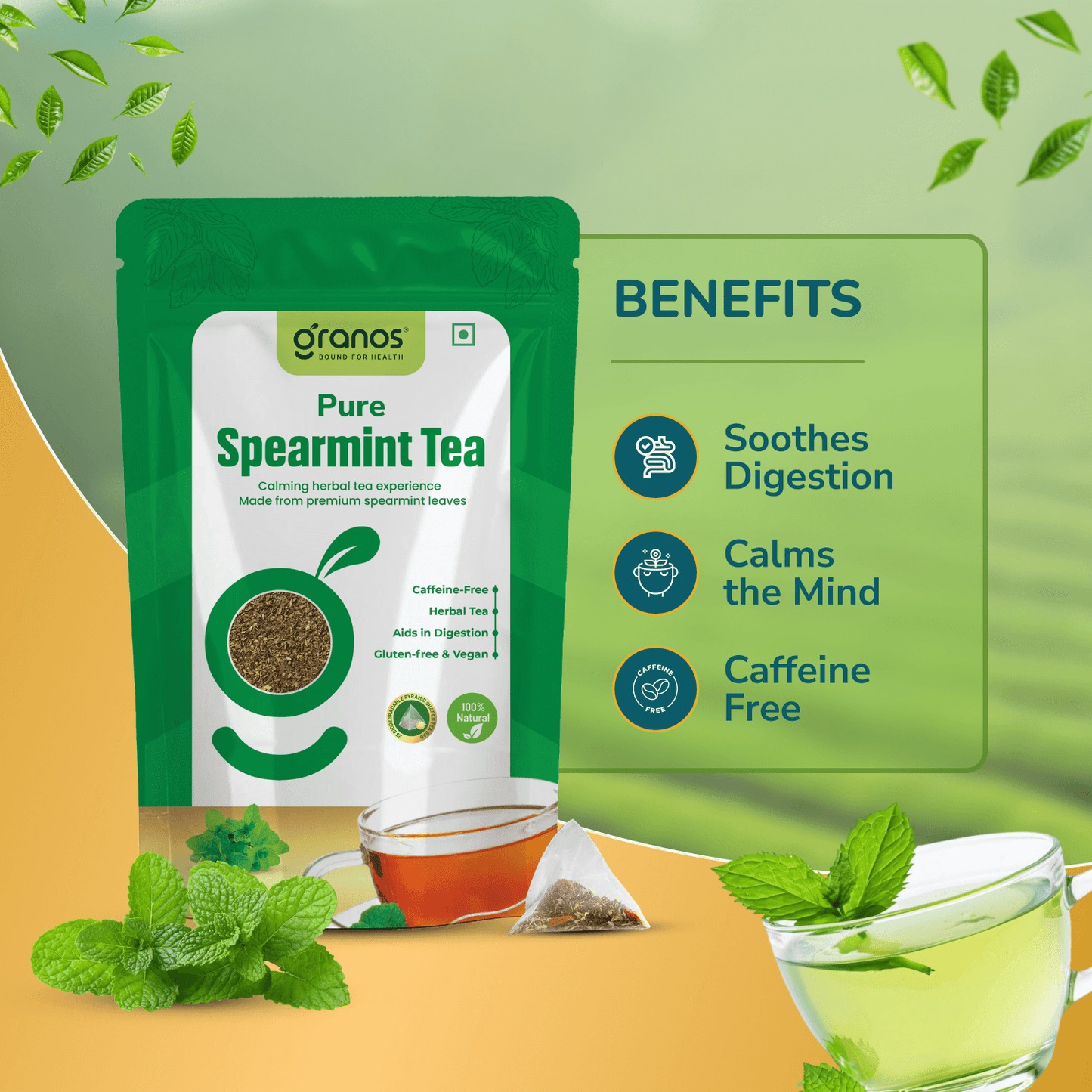 Granos Pure Spearmint Tea - 25 Tea Bags