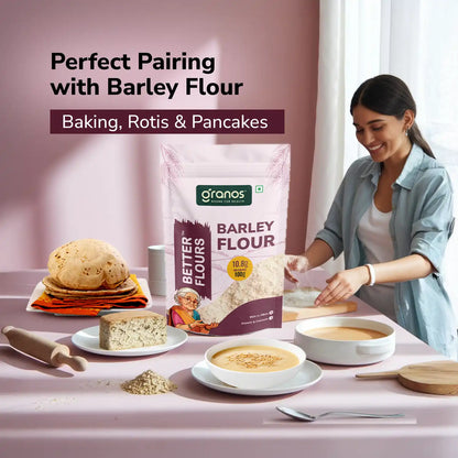 Granos Barley Flour 1kg (Jau Ka Atta) | Rich in Fiber, Low GI, Diabetic Friendly
