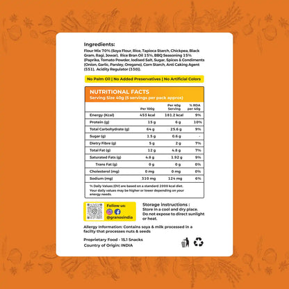 Granos Baked Soya Chips 200g BBQ