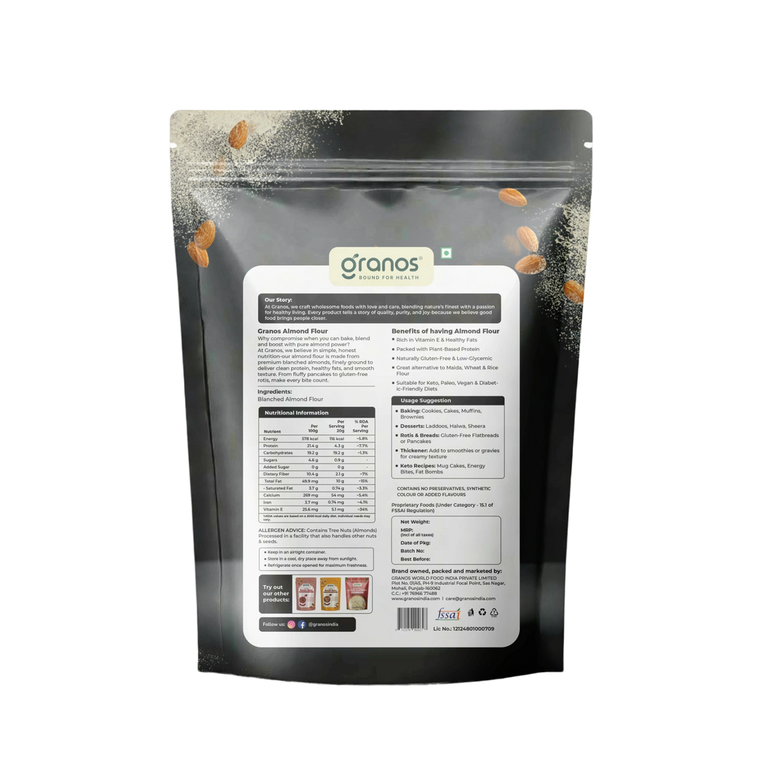 Granos Almond Flour 1kg | Vegan & Keto Friendly | Ideal for Gluten-free Baking