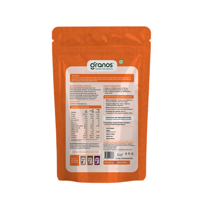 Granos Golden Apricots 200g | Juicy And Tangy Seedless Khumani