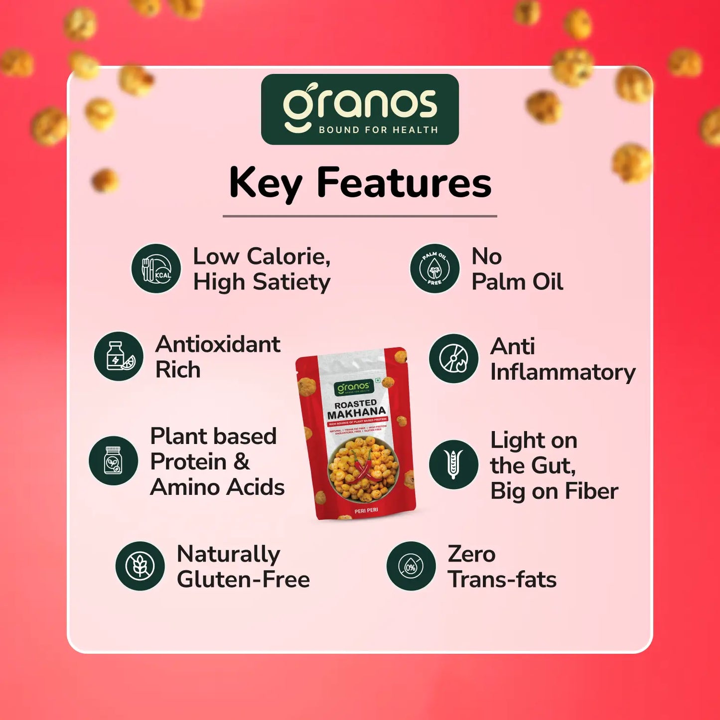 Granos Roasted Makhana 60g Peri Peri