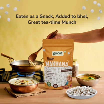 Granos Raw Makhana 100g | Jumbo Size & Rich in Protein