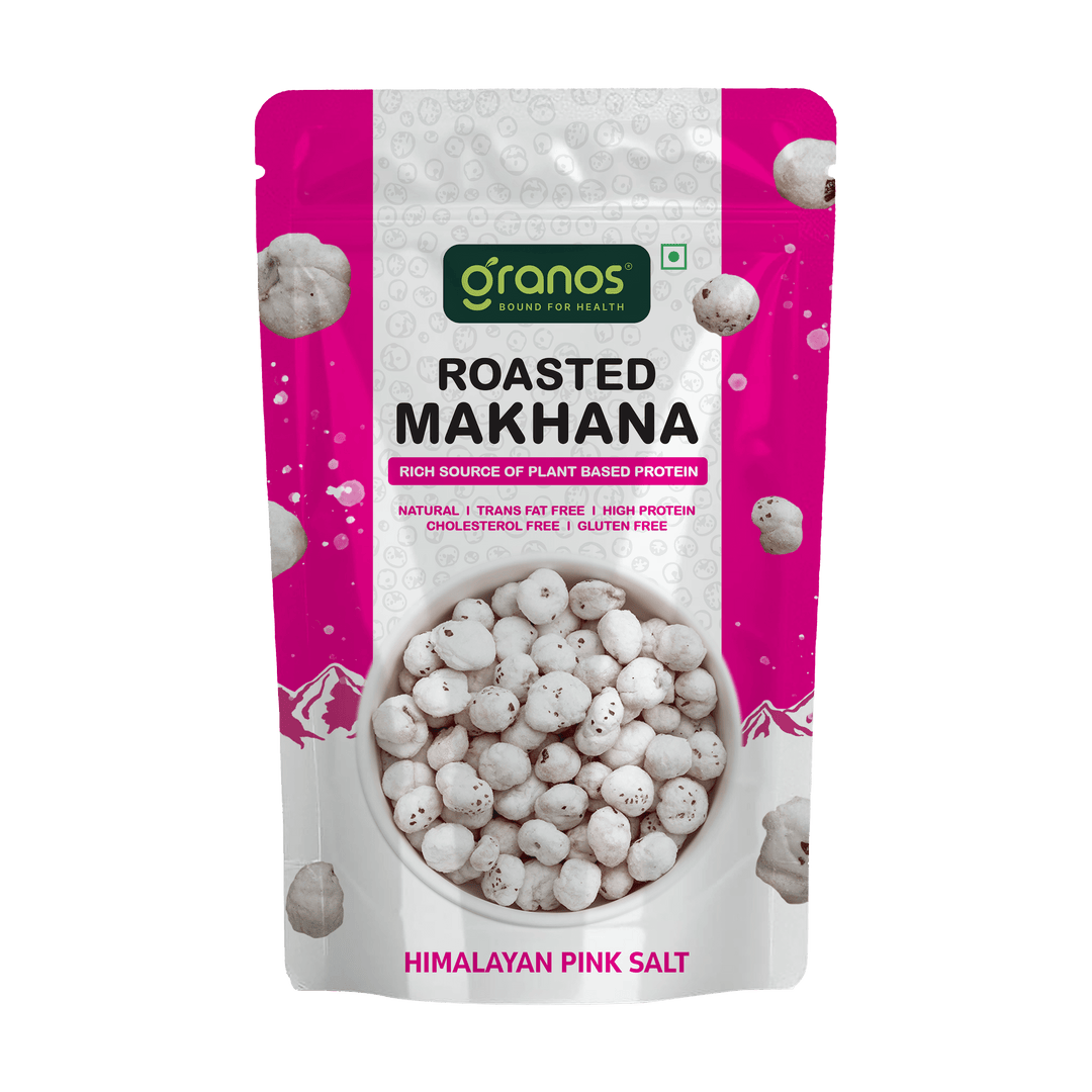 alt="Granos Pink Salt Makhana - Roasted with Rice Bran Oil"