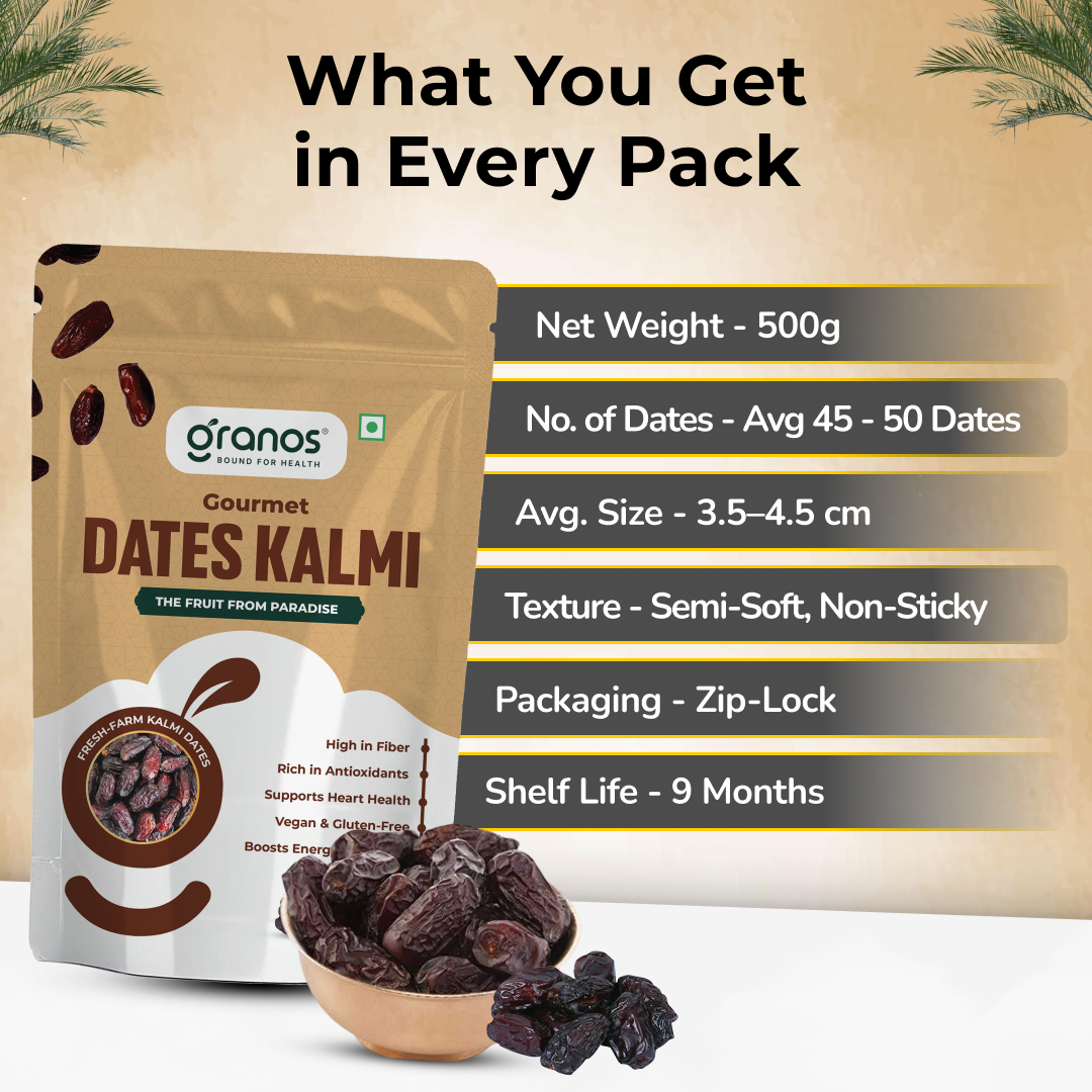 Granos Kalmi Dates 500g | Produce Of Saudi Arabia