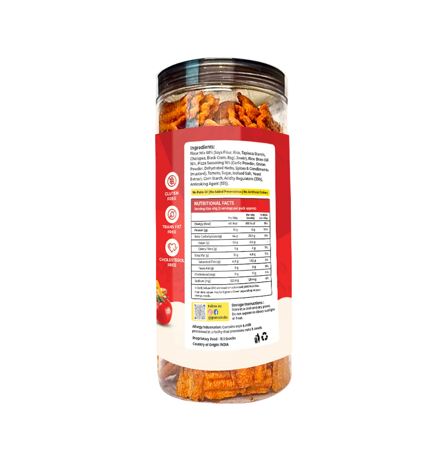 Granos Baked Soya Chips 200g Pizza