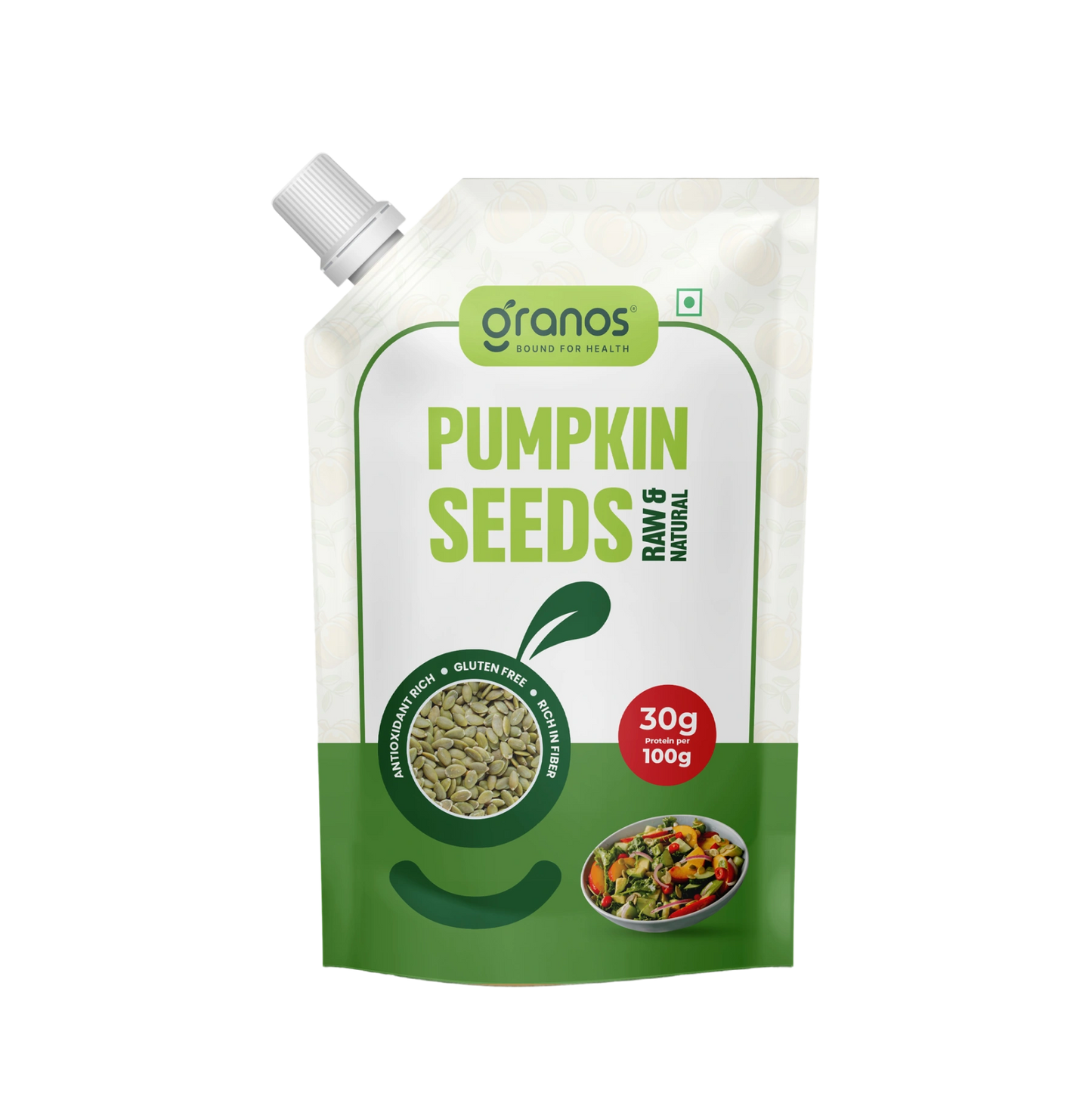 Granos Pumpkin Seeds Raw & Natural 200g Spout Pack