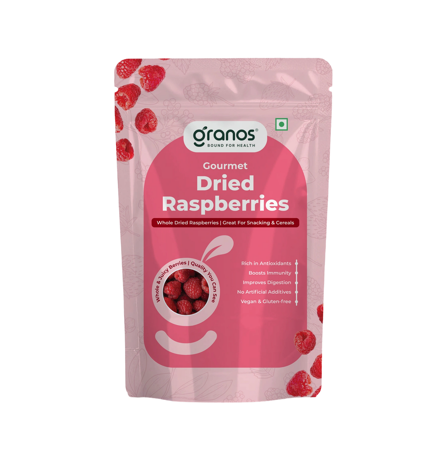 Granos Exotic Dried Raspberries 150g