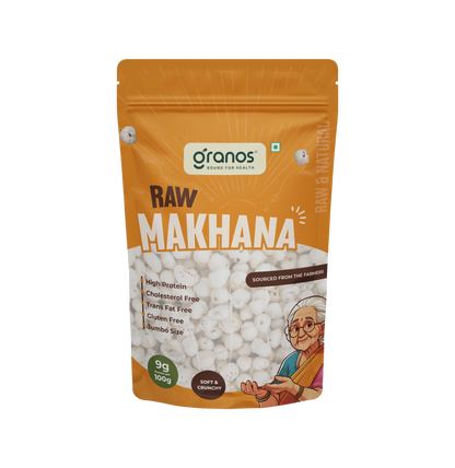 Granos Raw Makhana 100g | Jumbo Size & Rich in Protein