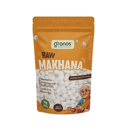 Granos Raw Makhana 100g | Jumbo Size & Rich in Protein