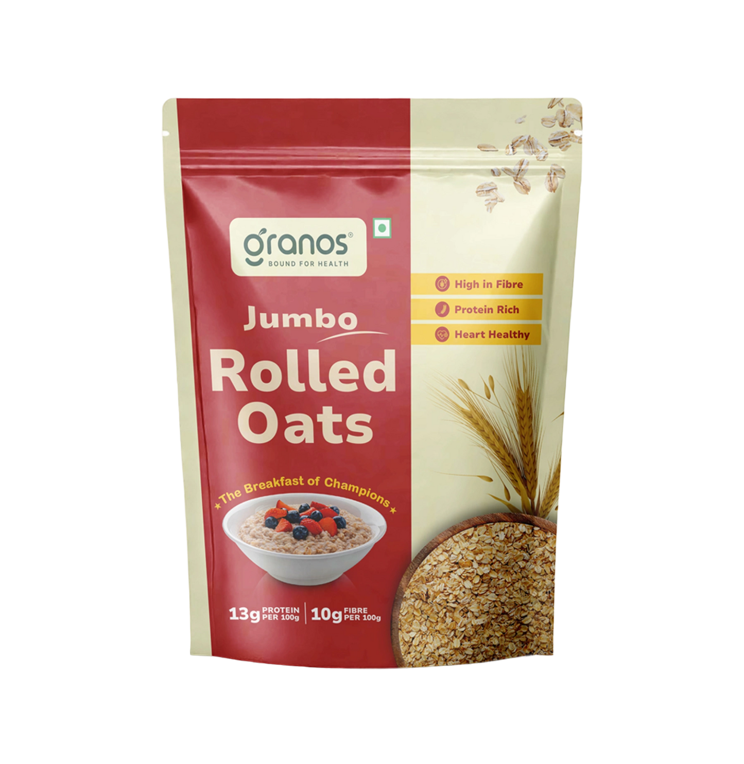 Granos Jumbo Rolled Oats 1kg | High Protein & Fiber