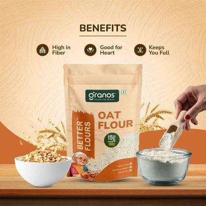 Granos Oat Flour 1kg | High Fibre & Protein, Ideal for Weight Loss & Baking
